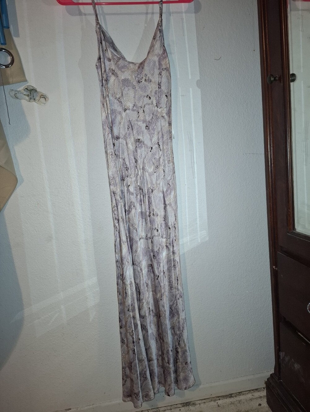 Slip Maxi Dress in Neutral Snake Print